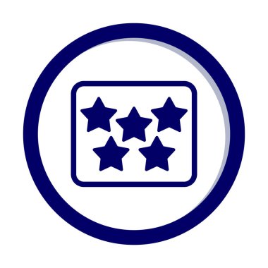 Beş yıldızlı yuvarlak vektör simgesi