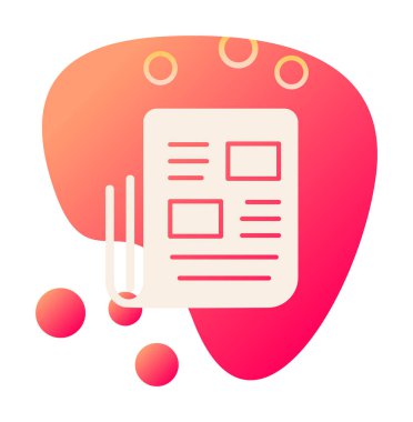 Haber kağıdı simgesi beyaz arkaplanda izole edildi. Gradyan daire dinamik düğmesi. vektör