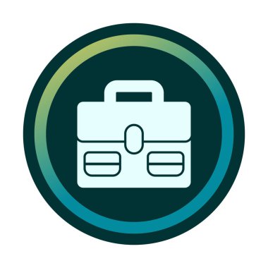 Evrak çantası vektör düz simgesi. İş durumu simgesi, bavul emojisi, vektör illüstrasyonu