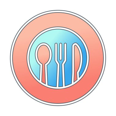 Yemek pişirme aleti. Çatal bıçak seti. Renkli özet kavramı.  