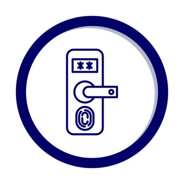 Parmak izi Kapı Koruma Simgesi Vektör İllüstrasyonu