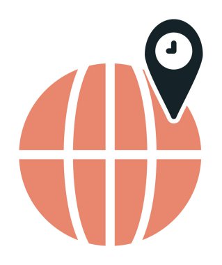 Basit Globe Konum simgesi, vektör illüstrasyonu