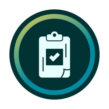 İşaretleme simgesine sahip görev listesi, vektör illüstratörü 