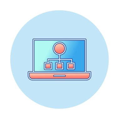 Basit Laptop Ekran simgesi, vektör illüstrasyonu