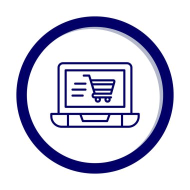 Çevrimiçi Dükkan simgesi vektör çizimi