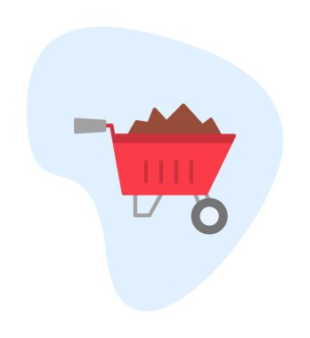 El arabası düz simgesi, tasarım için vektör illüstrasyonu 