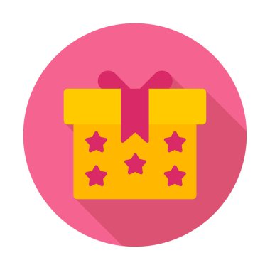 Hediye kutusu simgesi. vektör illüstrasyonu 