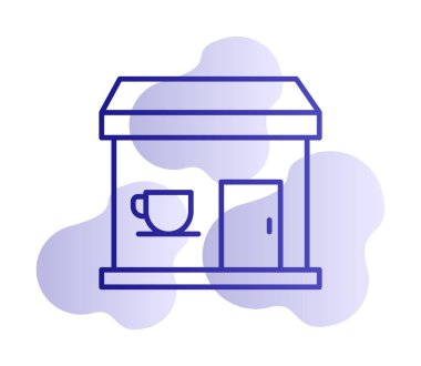 Kahve dükkanı ikonu. Basit logo