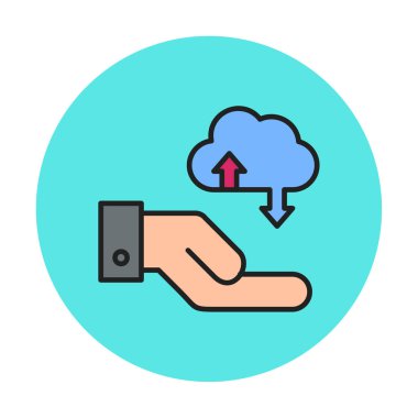 Bulut Veri Aktarımı renk çizgisi simgesi