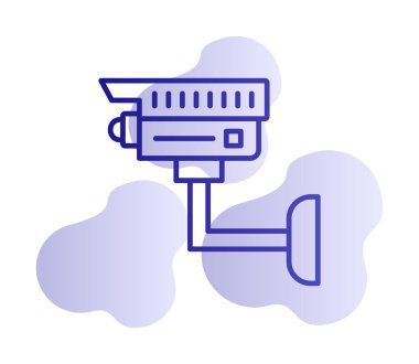 Basit bir CCTV kamera simgesi, vektör illüstrasyonu