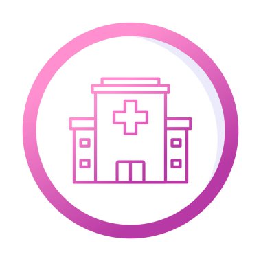 Hastane düz vektör illüstrasyon simgesi