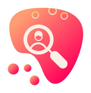 Arama insanları konsepti, büyütme cam ikon çizimi