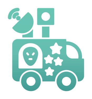 News Van düz vektör simgesi