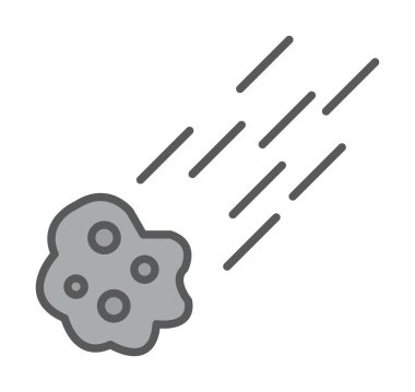 Meteor izole simgesinin vektör çizimi  