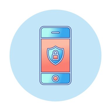 Akıllı telefon vektör illüstrasyon tasarımlı mobil güvenlik sistemi