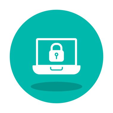 Dizüstü bilgisayar ekranına kilitle. Güvenlik kavramı vektör illüstrasyonu