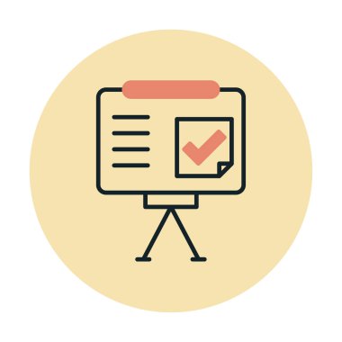 Beyaz arkaplan üzerindeki sunum tamamlanmış vektör illüstrasyonuName