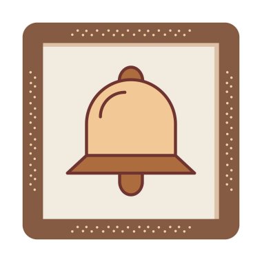Basit Bildirim Zili simgesi, vektör illüstrasyonu