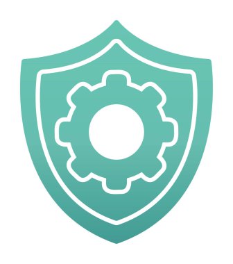 Güvenlik kalkanı simgesi koruma konsepti, vektör illüstrasyonu