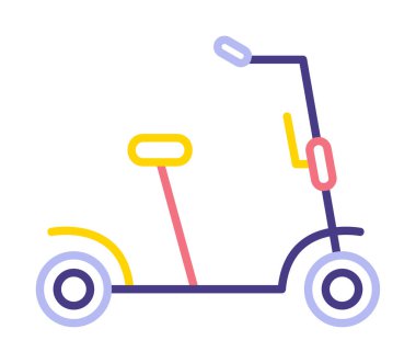 Scooter simgesi vektör illüstrasyonunu tekmele