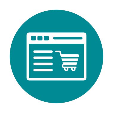 Alışveriş sitesi simgesinin vektör illüstrasyonu