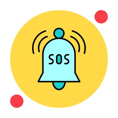 Yani acil durum simgesi vektör illüstrasyonu