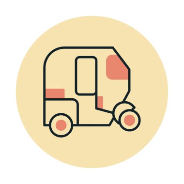 Tuk Tuk simge vektör illüstrasyonu