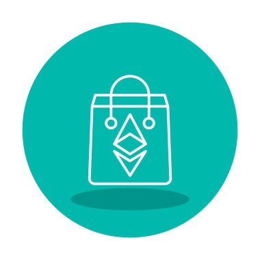 Ethereum Bag web simgesi, vektör illüstrasyonu 