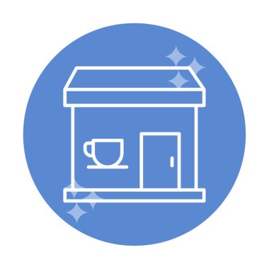 Kahve dükkanı ikonu. Basit logo