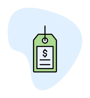 Basit fiyat etiketi simgesi, vektör çizim