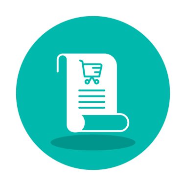 Alışveriş listesi simgesi, alışveriş arabası, vektör illüstrasyonu