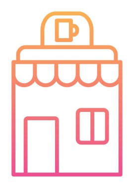 Kafe binası simgesi, vektör illüstrasyonu basit tasarım