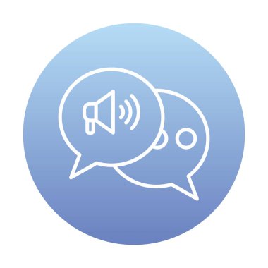 Basit Pazarlama İletişim simgesi, vektör illüstrasyonu