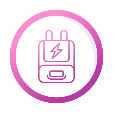 Adaptör simgesi. özet güç dolgu vektör rengi düz izole 