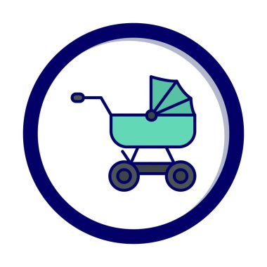 bebek arabası kutsal kişilerin resmi, vektör çizim 