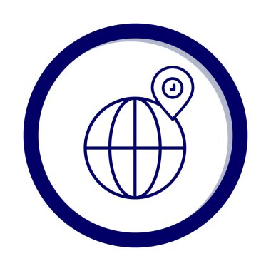Basit Globe Konum simgesi, vektör illüstrasyonu