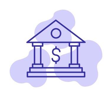 Beyaz arka plan üzerinde izole banka simgesi