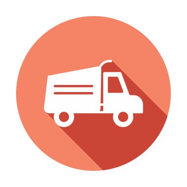 Web ve mobil uygulama tasarımınız için kamyon simgesi vektörü, kargo kamyonu logosu konsepti