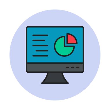 Çevrimiçi Pie Grafik ikonu vektör illüstrasyonu