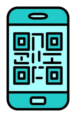 Akıllı telefon ekranındaki qr kodu beyaz arkaplanda izole edilmiş