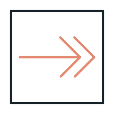 Sağ Ok simgesi, vektör illüstrasyonu basit tasarım