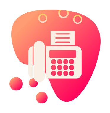 Faks makinesi. Web simgesi basit illüstrasyon