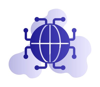 Digtal Dünya web simgesi vektör çizimi