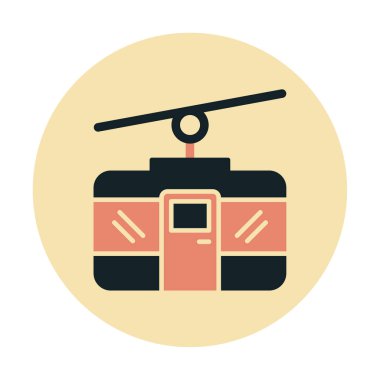 Basit Kablo Araba simgesi, vektör illüstrasyonu