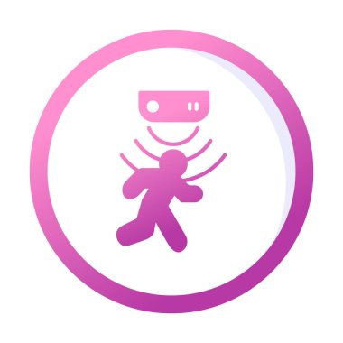 Hareket algılayıcı simgesi, yürüyen insan ağı simgesi, vektör illüstrasyonu