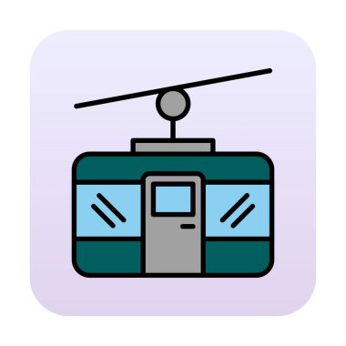 Basit Kablo Araba simgesi, vektör illüstrasyonu