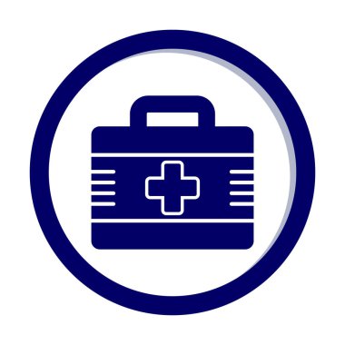 İlk yardım çantası simgesi. Acil durumlar için tıbbi ekipman