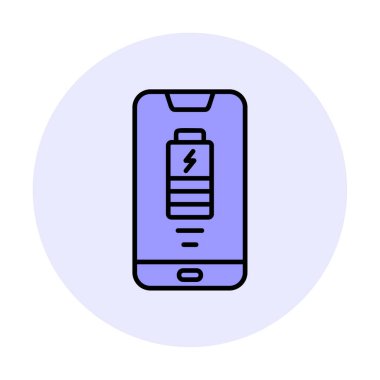 Basit Kablosuz Şarj simgesi, vektör illüstrasyonu