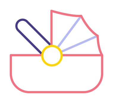 Bebek Araba Koltuğu ikonu. vektör illüstrasyonu