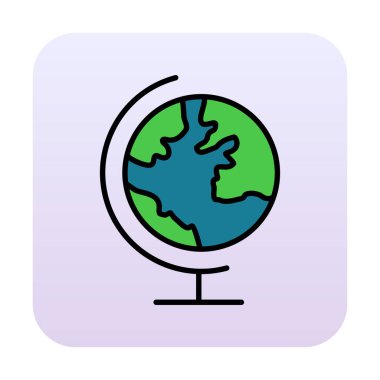 dünya simgesi, vektör illüstrasyonu basit tasarım